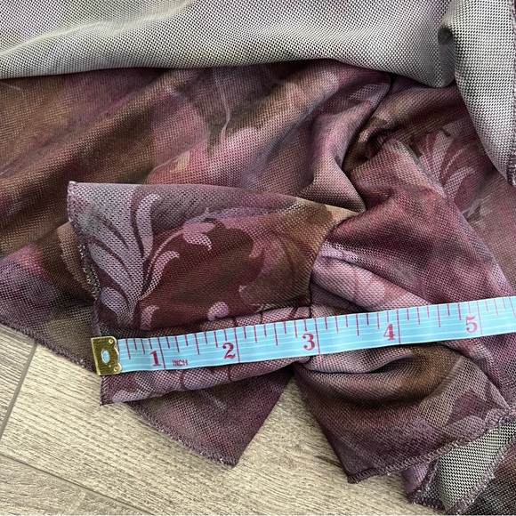 URBAN OUTFITTERS Eva Mesh Romper Small Purple Floral Playsuit Sheer Y2K Festival - Picture 12 of 12